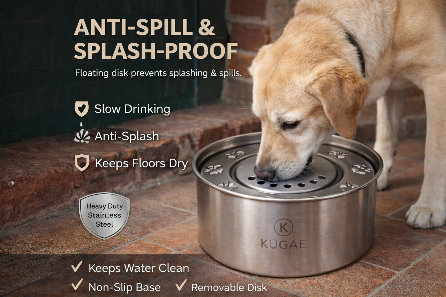 Kugae None Spill Water Bowl