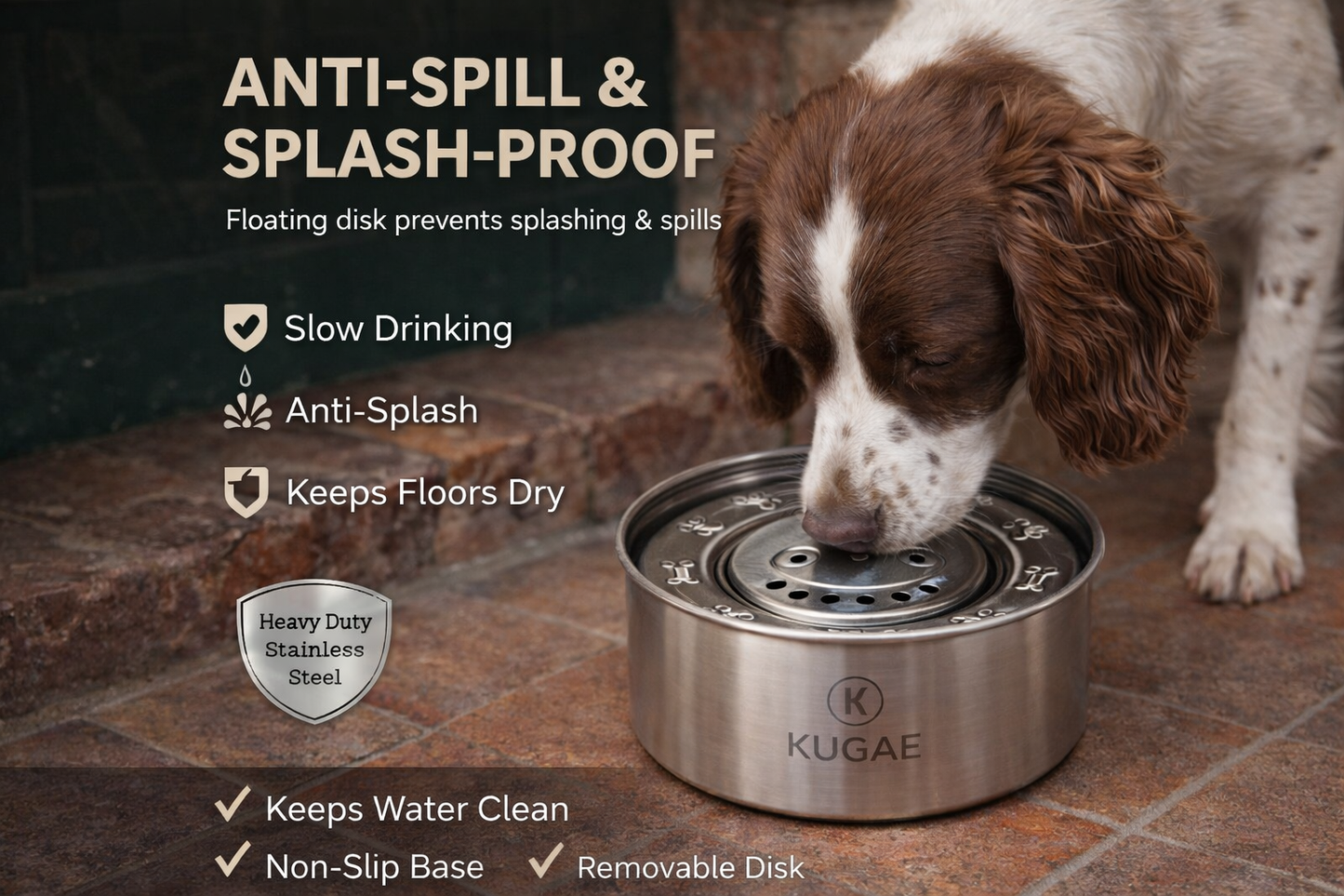 Kugae None Spill Water Bowl
