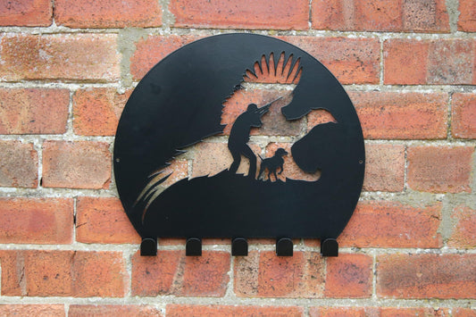 Pheasant Shooting Scene - Lead & Whistle Wall Hook